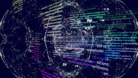 animation of digital data processing over globe