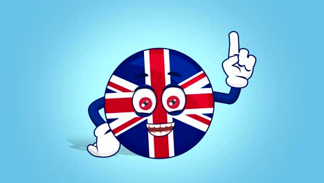 cartoon great britain united kingdom  think and idea with face animation with alpha matte