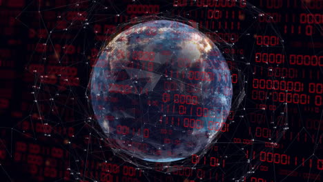animación de la red de conexiones y procesamiento de datos en todo el mundo