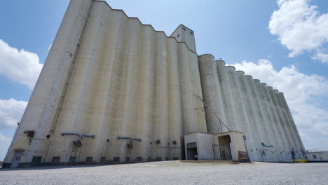 exterior view of grain silos