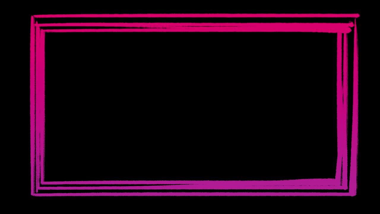 Pink hand painted frame stop motion animation, isolated on a transparent background