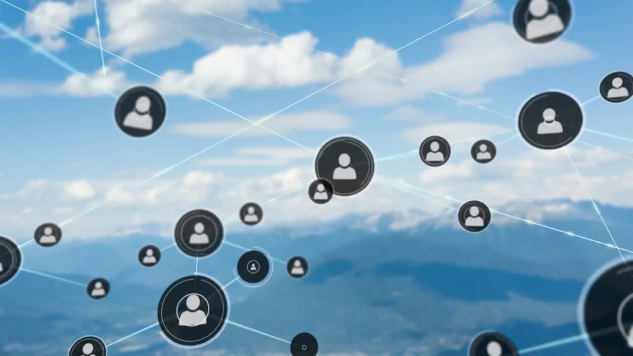 파란 하늘의 구름에 대한 프로필 아이콘 네트워크의 애니메이션