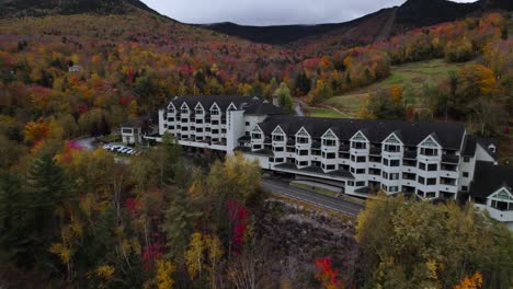 loon mountain condo resort surrounded by fall foliage in new hampshire, united states