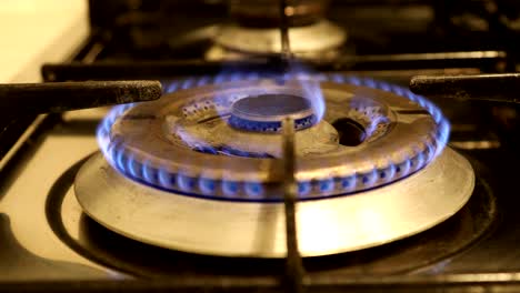 burning flame on a gas stove