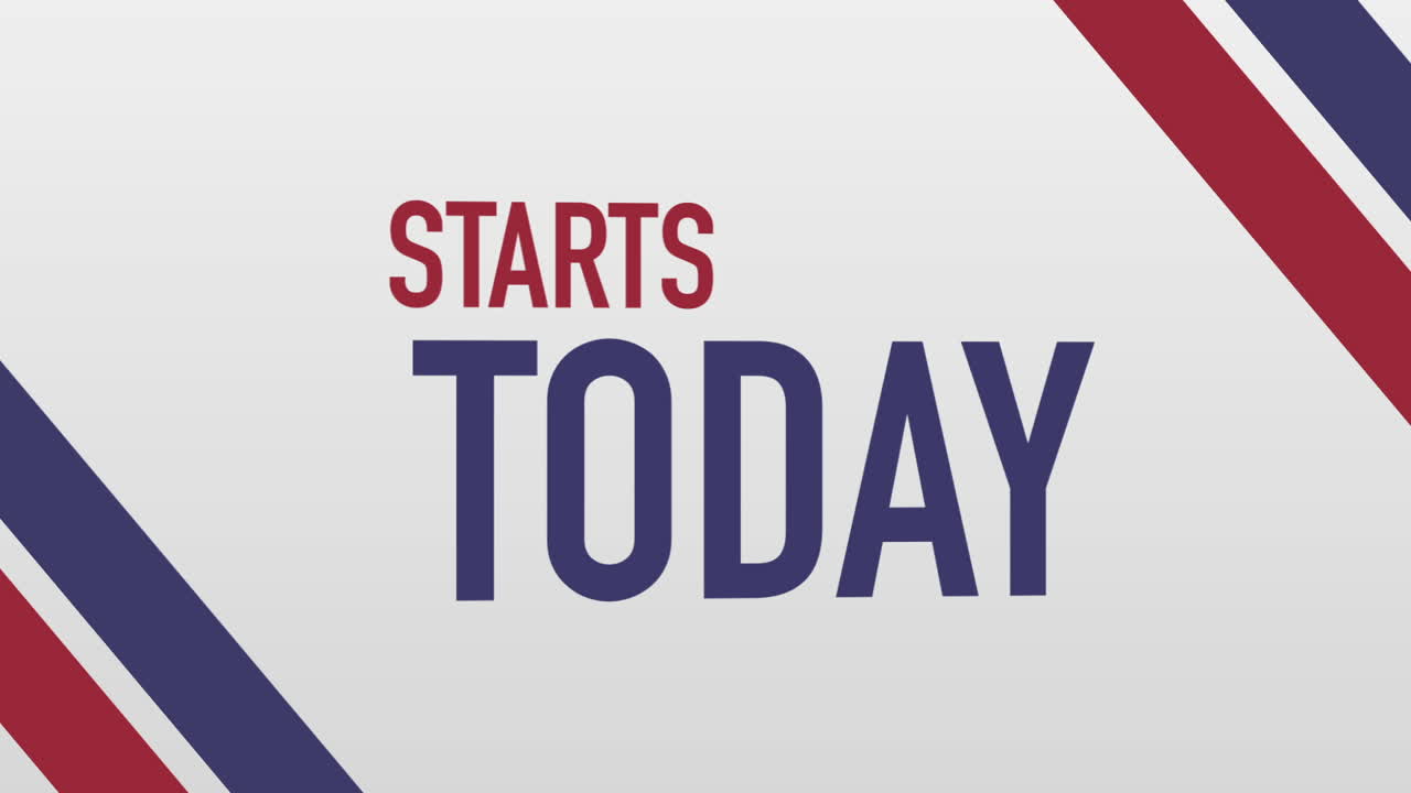 4th of July theme graphics with text "STARTS TODAY
