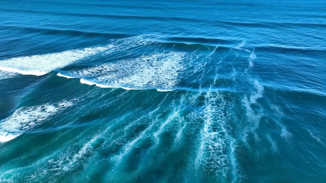 Aerial View of Blue Ocean Waves