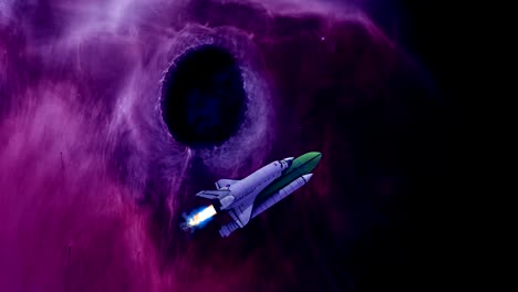 nebulosa y nave espacial