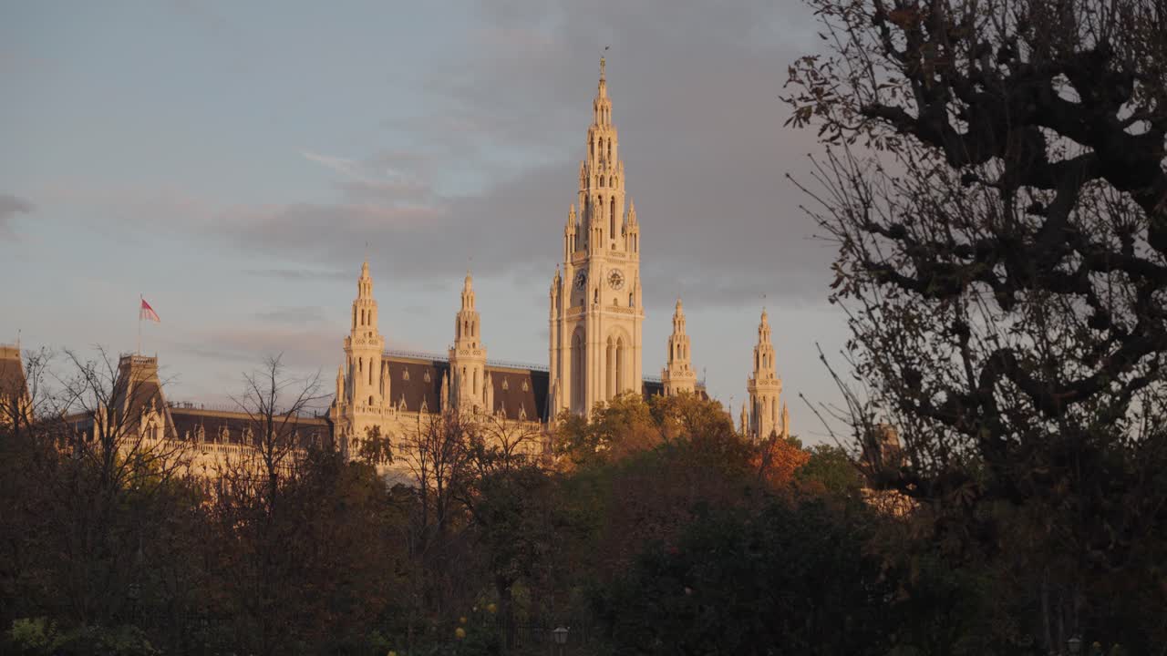 Vienna Rathaus at Sunset