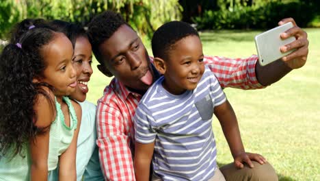 a family taking selfie
