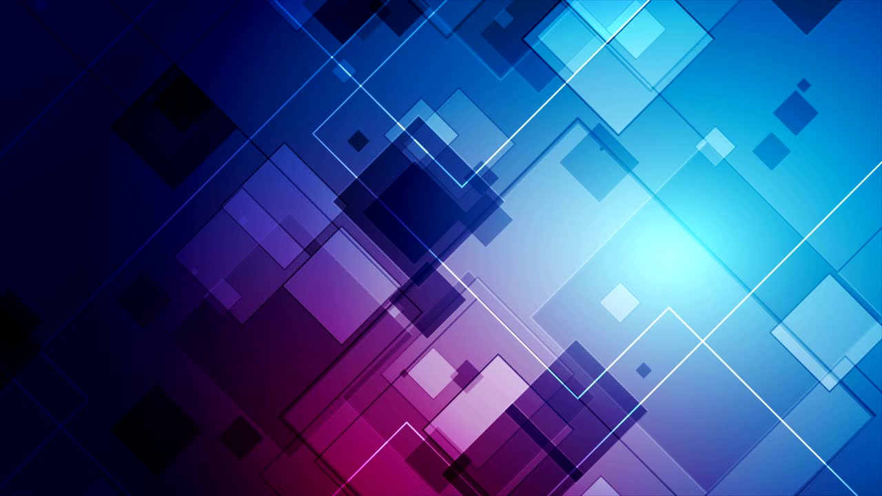 animación de video con diseño de geometría abstracta azul púrpura
