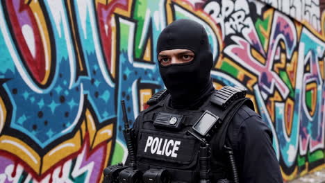 police officer in urban setting
