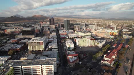 high aerial view of downtown tucson, az, 4k