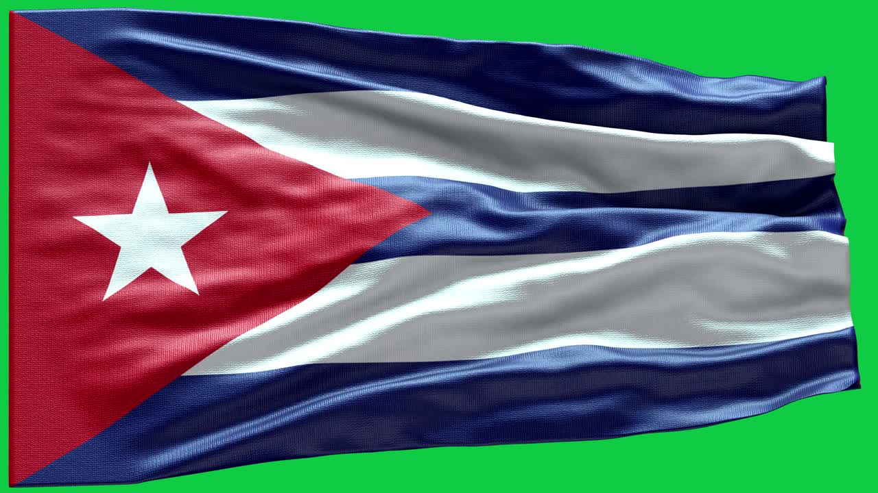 Bandiera 4k altamente dettagliata di Cuba - Bandiera di Cuba ad alta definizione - Bandiera nazionale di Cuba con motivo a onde, elementi in loop