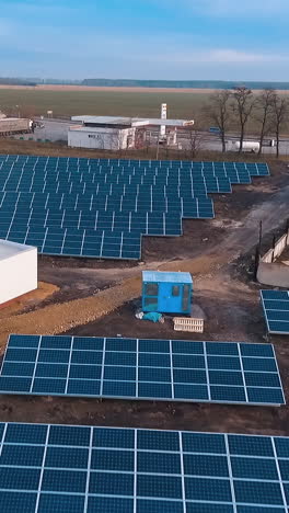 solar panels in aerial view. solar panels system power generators from sun