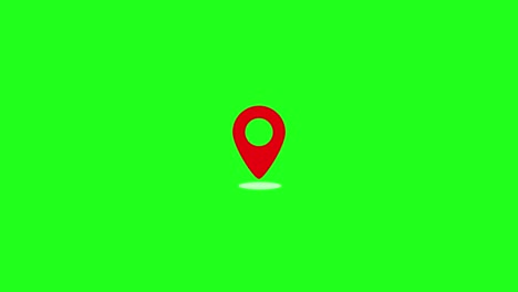 location pin pointer on map animated cartoon on green screen background. appearing pointer for a map. sign and pin to indicate the route and location on the video maps. information, point of interest