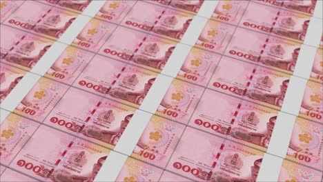 100 thai baht banknotes printed by a money press