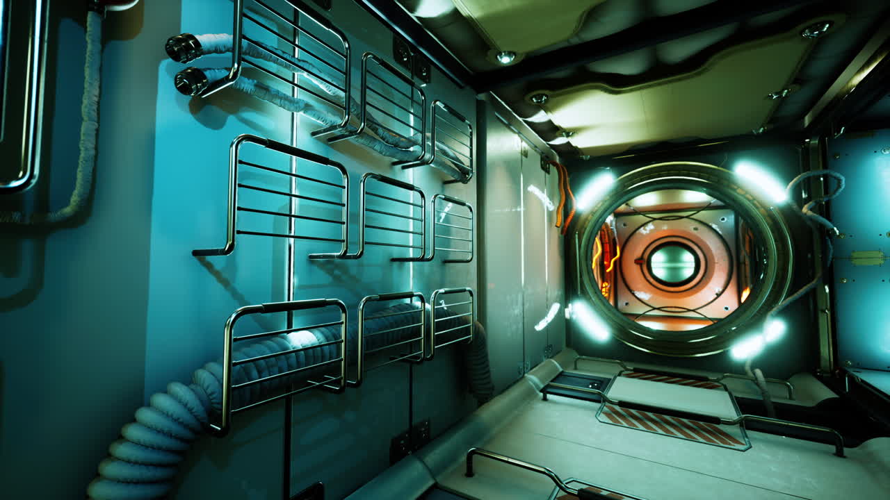 미래의 국제 우주 정거장의 인테리어