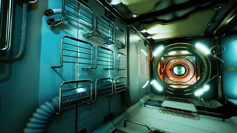 interior of futuristic internation space station