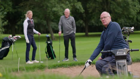 golfers on a golf course
