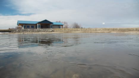 Semi-frozen-Pond-on-a-Partly-Cloudy-Day