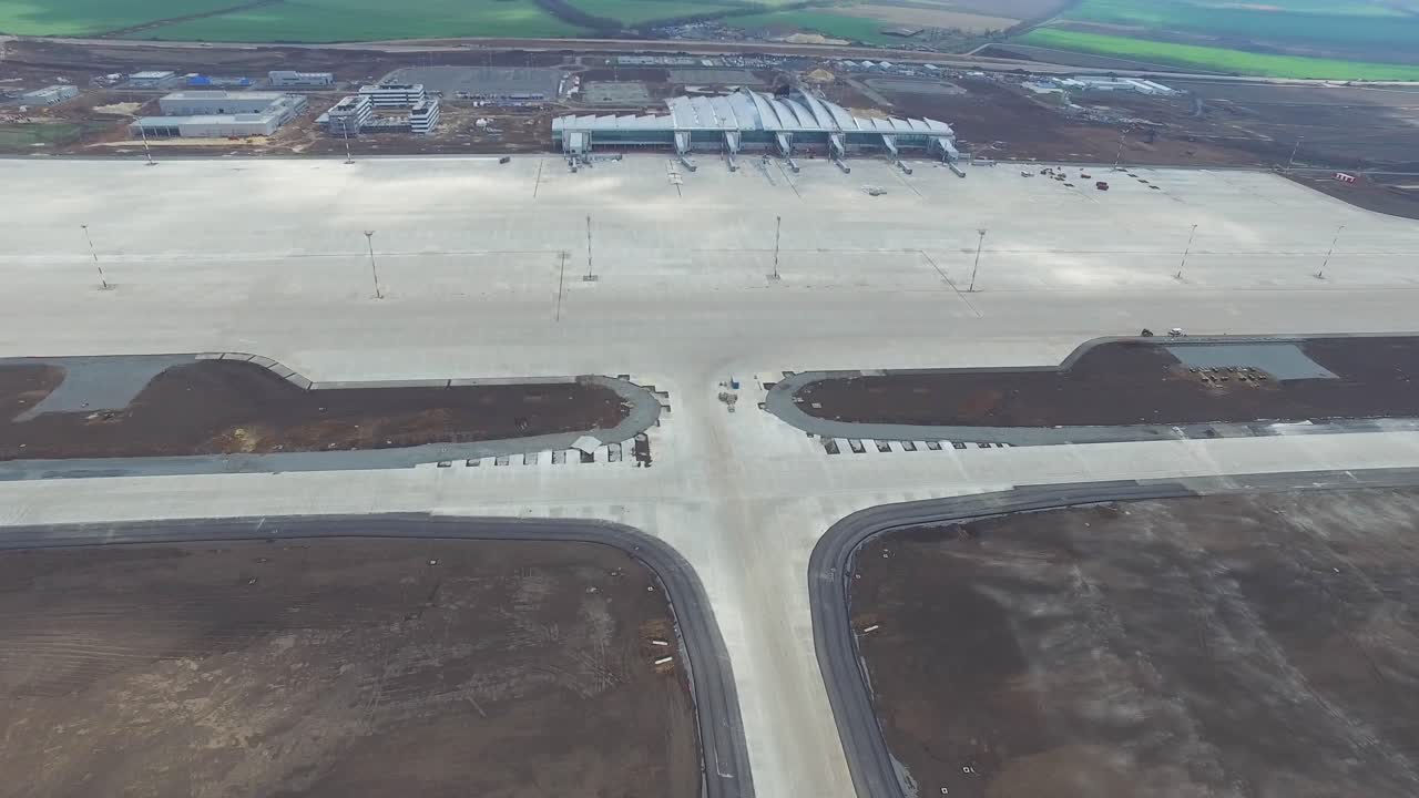 건설 중 인 새로운 공항 의 공중 사진
