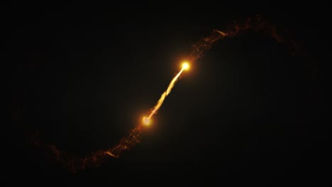 vuelo de brillo dorado como luz parpadeante. partículas de navidad brillantes y chispas plantilla de entrada en fondo negro con alfa. efecto de polvo mágico de lujo con bokeh y brillo. rastro de polvo render