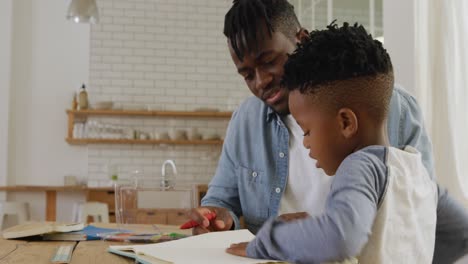 father and son at home