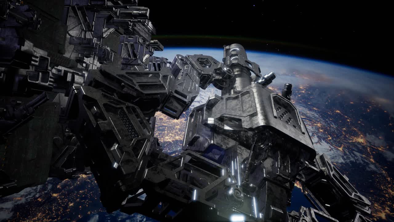 la nave espacial alienígena armada se acerca a la tierra