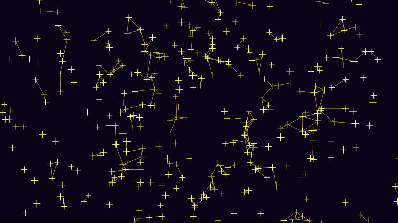 어두운 공간에서 미래의 십자가 연결된 선