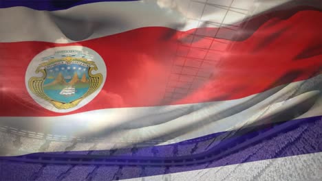 Costa-Rica-Flagge-Winkt