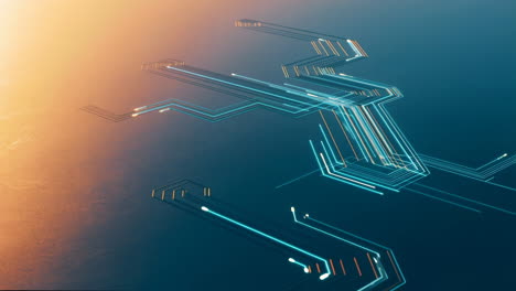 abstract digital circuit board data flow