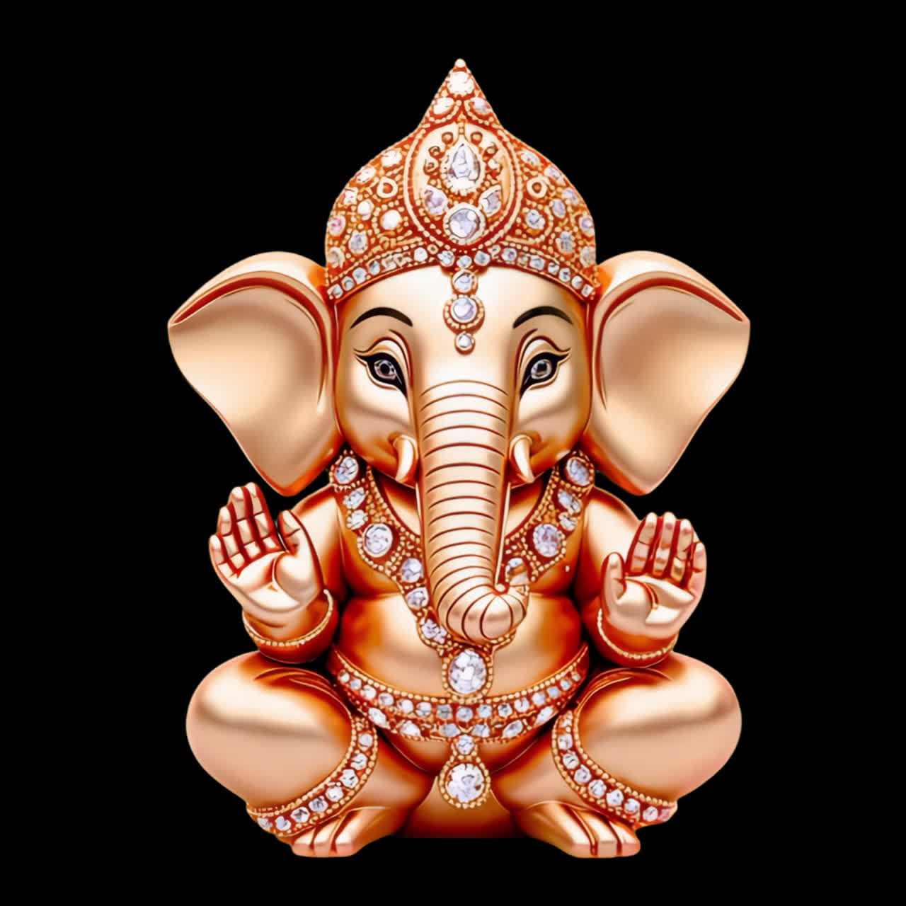 Recurso isolado de animação do deus indiano Ganesha, vídeo transparente em 4K, canal alfa, ProRes 4444