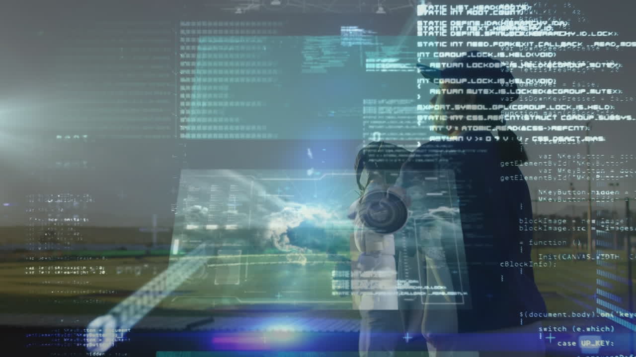 다양한 여성 야구 선수들에 대한 데이터 처리 애니메이션