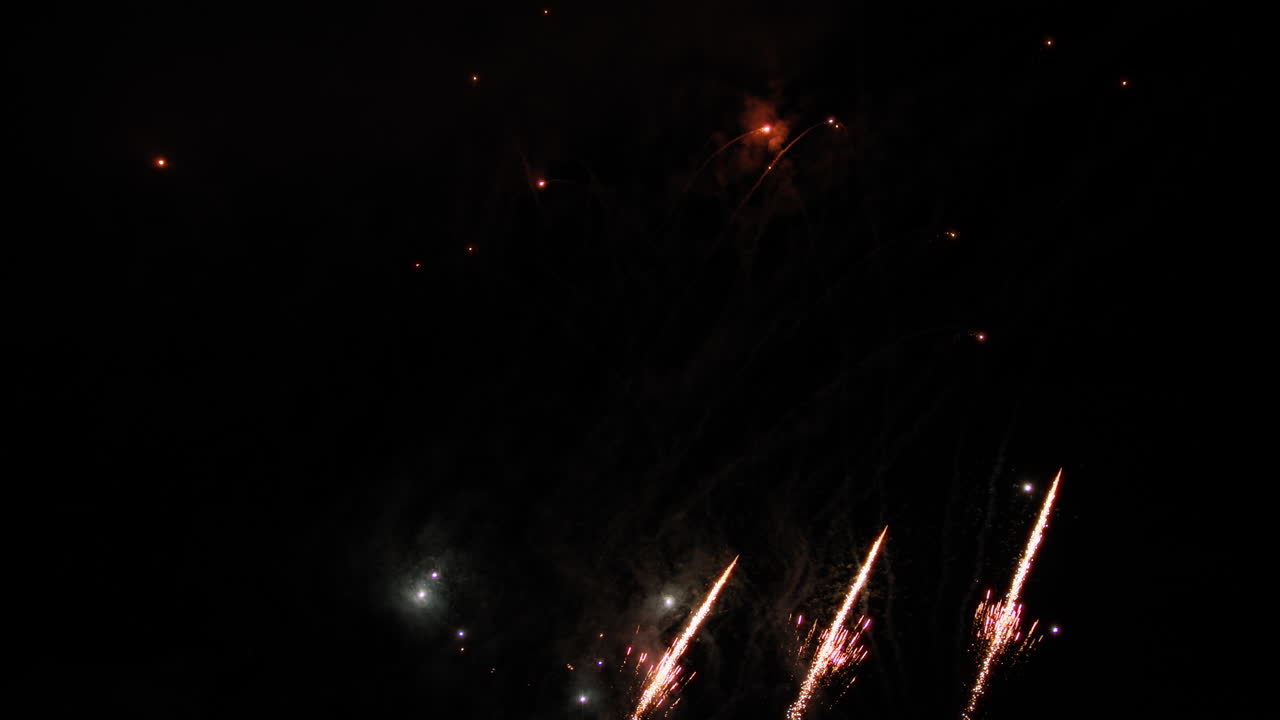 Wedding fireworks explode in the night sky