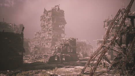 ruined city after a catastrophic event