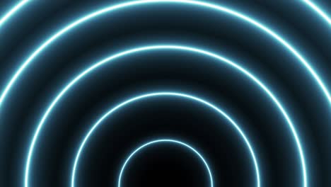 dark background with rising blue neon round lights animation. simple abstract seamless loop motion graphic concept