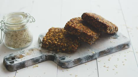 closeup of whole grain bread with sunflower seeds