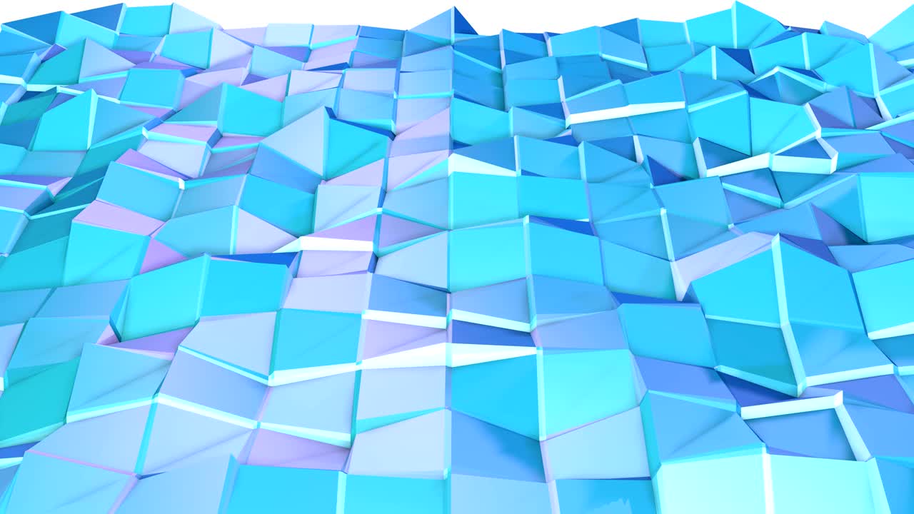 추상적인 단순한 파란색 보라색 낮은 폴리 3d 표면 환경으로 순수한 파란 보라색 다각형의 이동의 부드러운 기하학적 낮은 포리 모션 배경 4k fullhd 원활한 루프 배경.