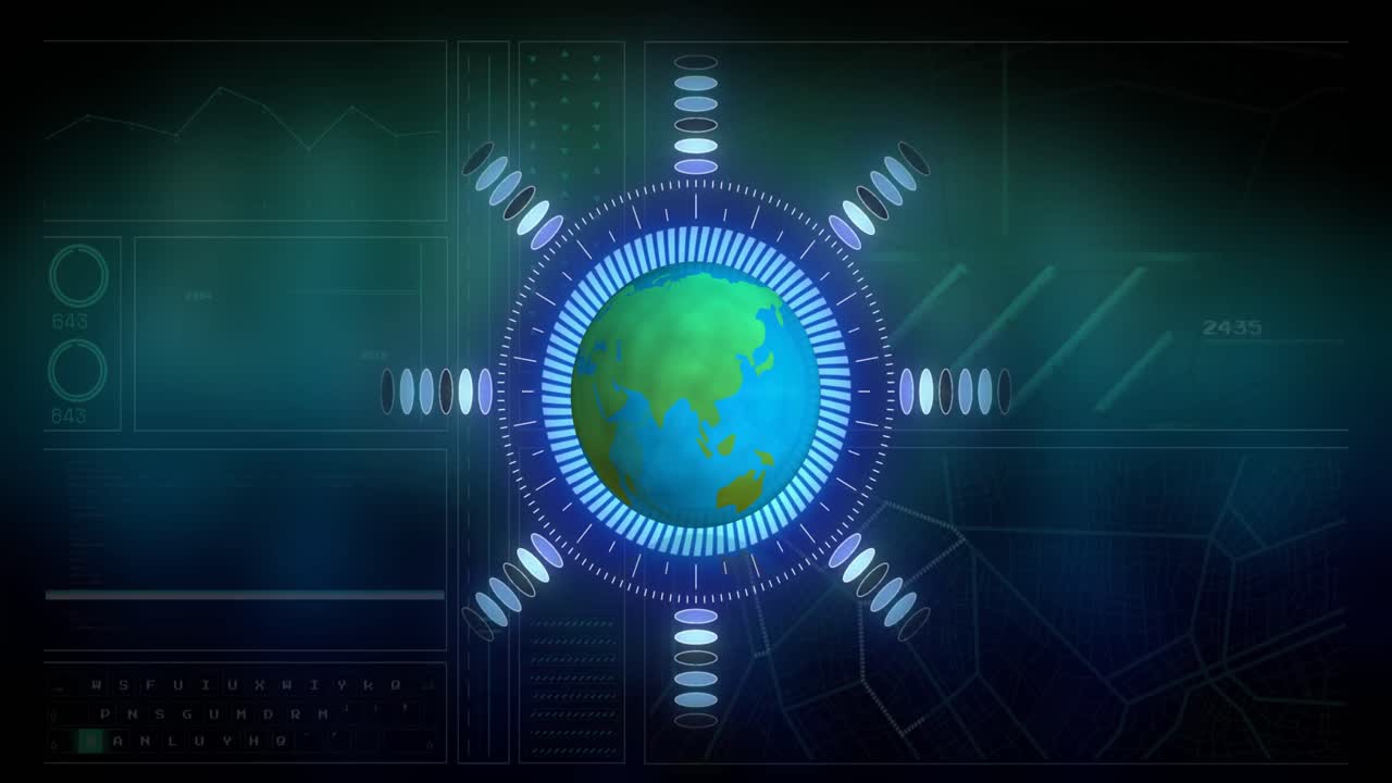 Animation of scope scanning and data processing over globe