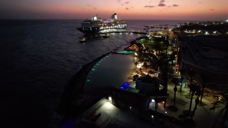 tui cruise ship drone shot curacao