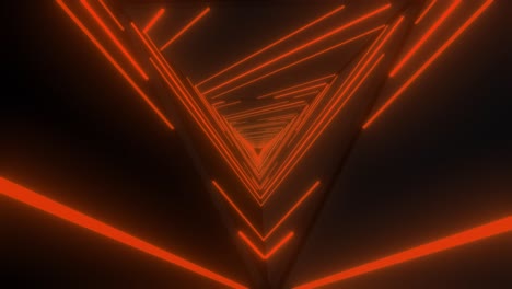 túnel de triángulo brillante de neón