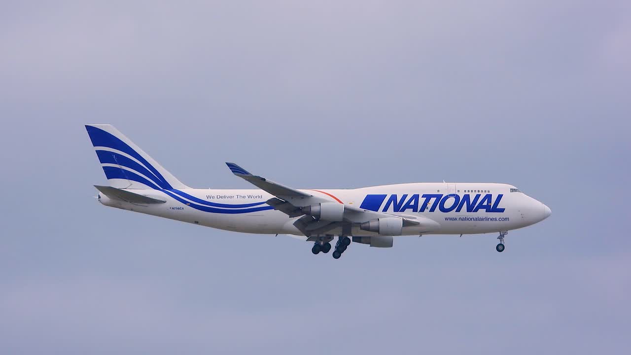 National Airlines Boeing 747-400F Cargo Plane Landing