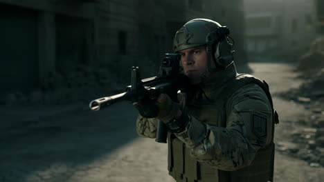 soldado en combate