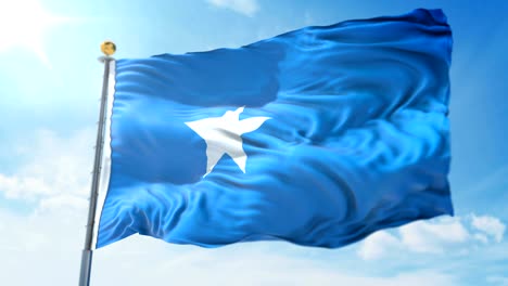 bandera de somalia bucle sin costuras vídeo de renderización 3d. hermoso bucle de tela textil agitando