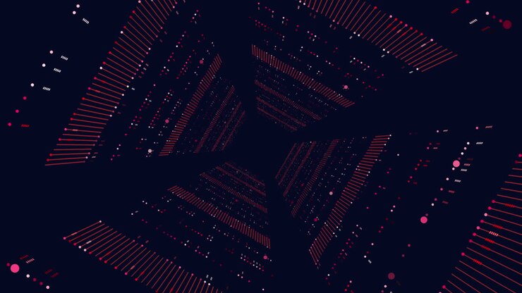 Intricate interconnections a captivating digital art of black and red lines