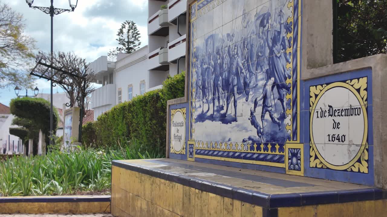 Azulejo commemorating restoration of Portugal independence from Spain in 1640, located in Portimao, Algarve