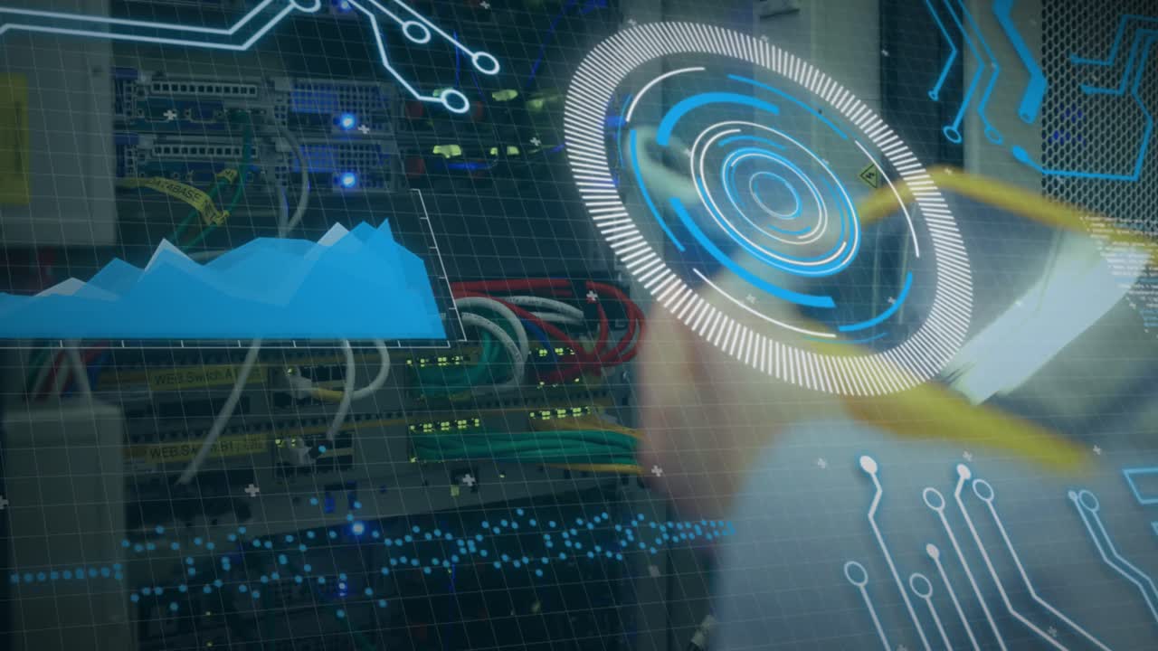 Animation of scope scanning and data processing over computer server in background