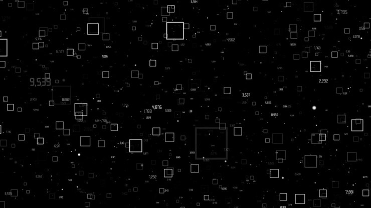 Abstract Digital Background with Floating Squares and Data Numbers