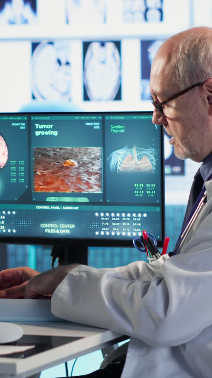 Doctor reviewing medical images