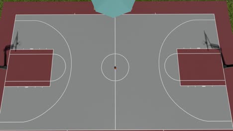 basketball ball in the middle of the basketball court, zoom in on the ball, 4k